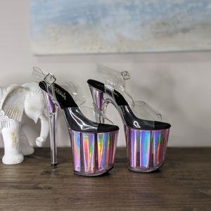 Pink-metallic Pleaser Heels